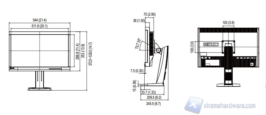 Eizo CS230 dimensioni