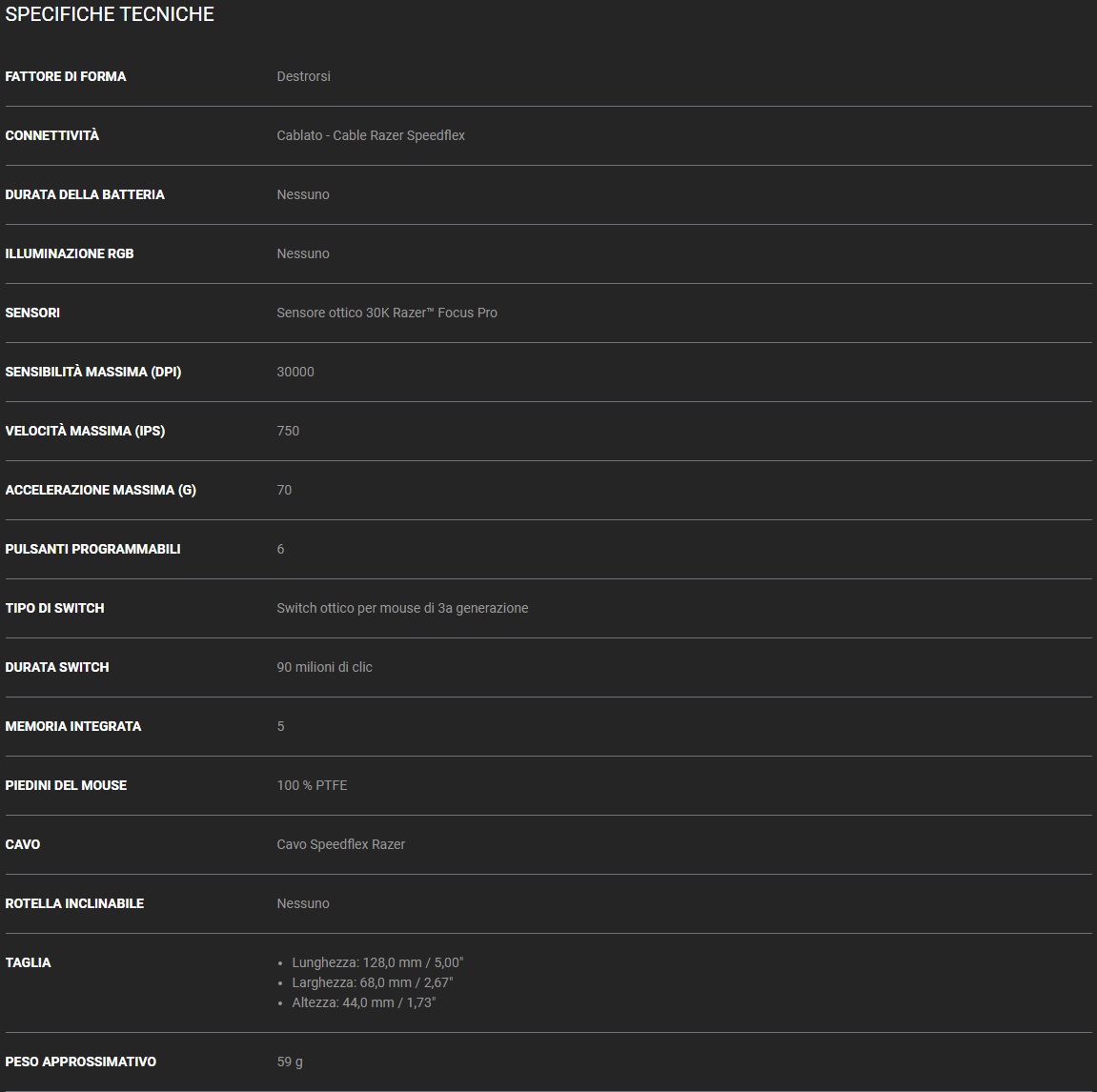 specifiche tecniche 9e7c4